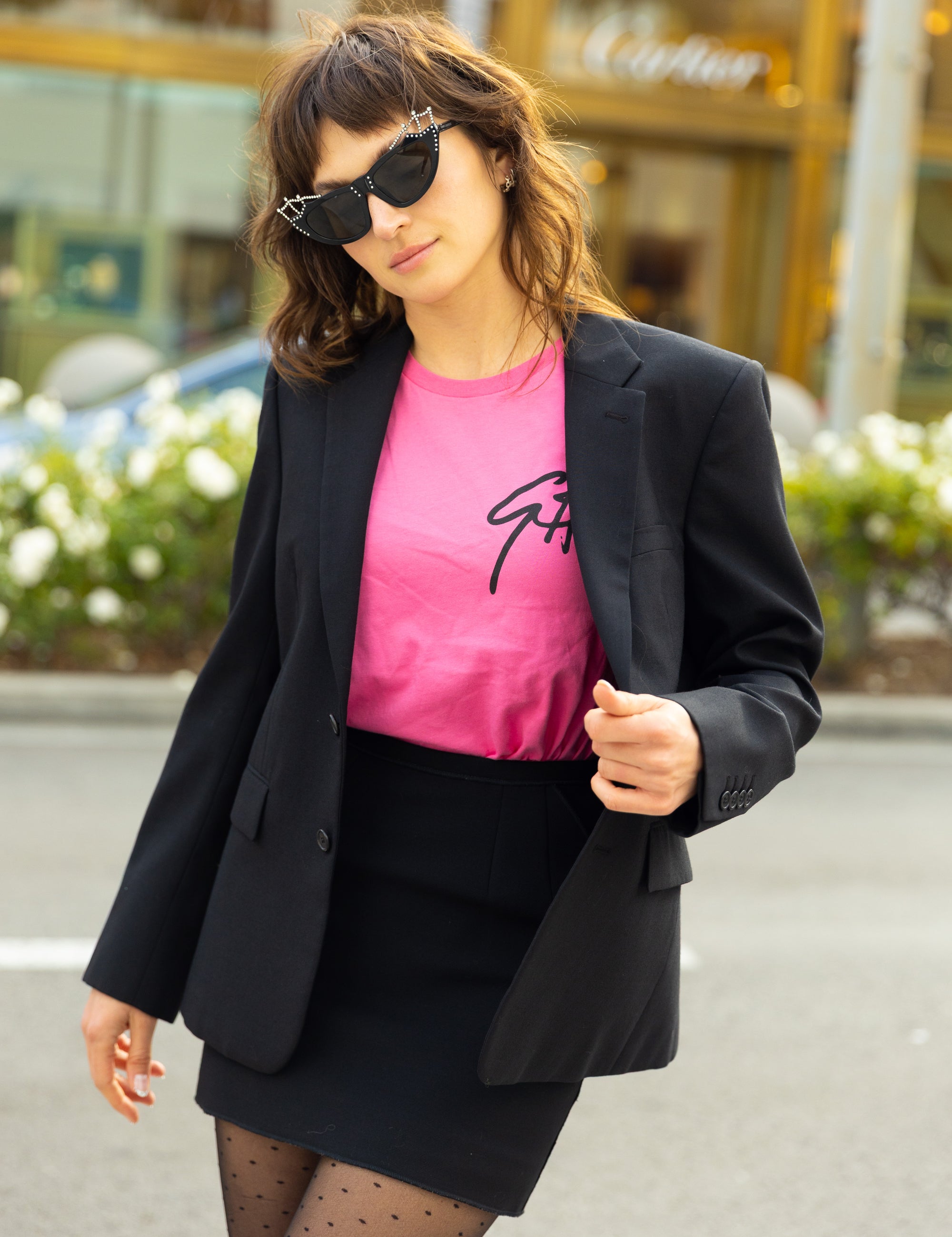 Pink Tee Small G$ Logo