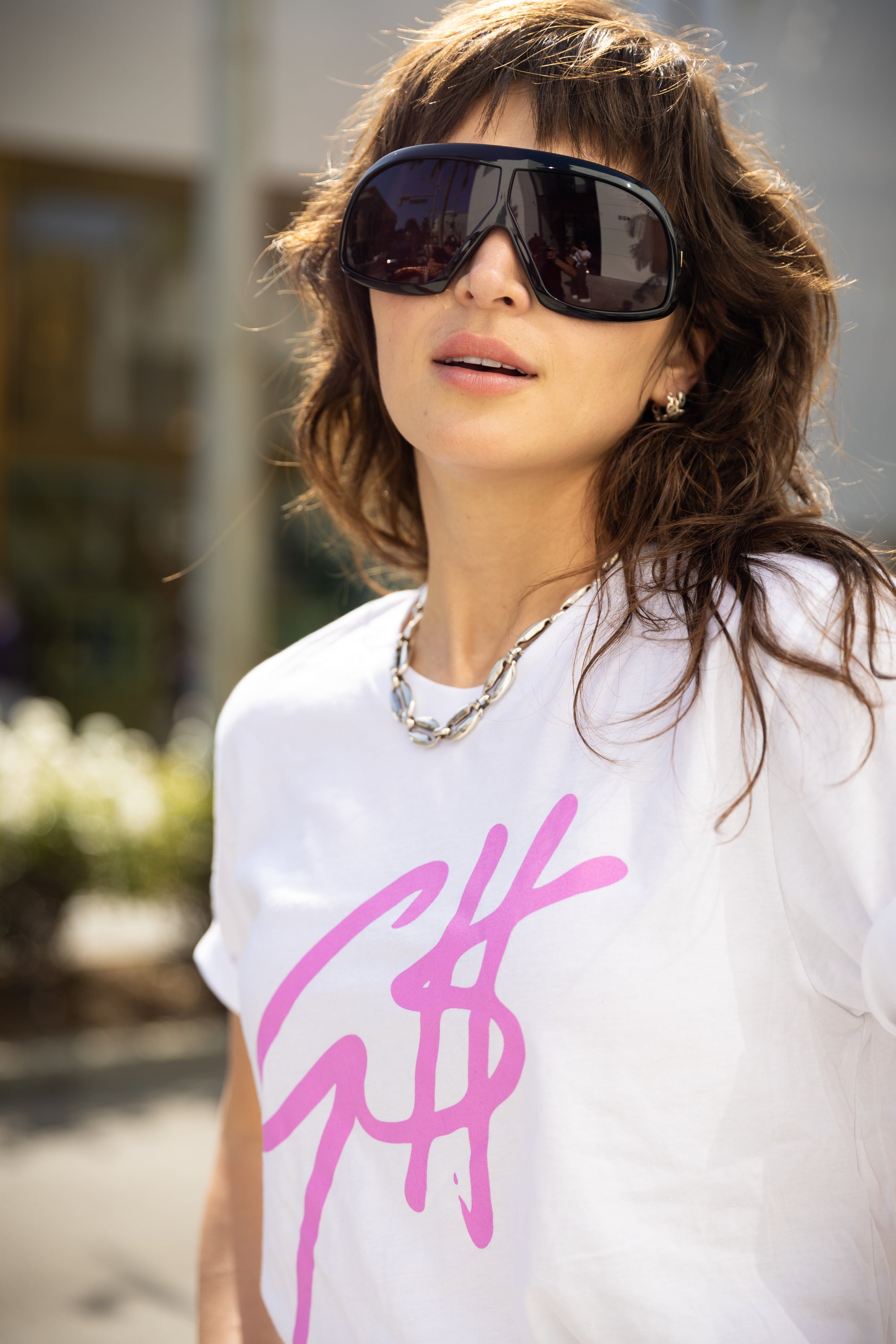 White Tee Big G$ Logo
