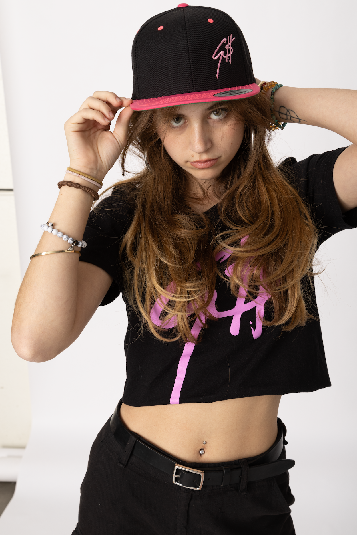 Pink & Black Snap Back